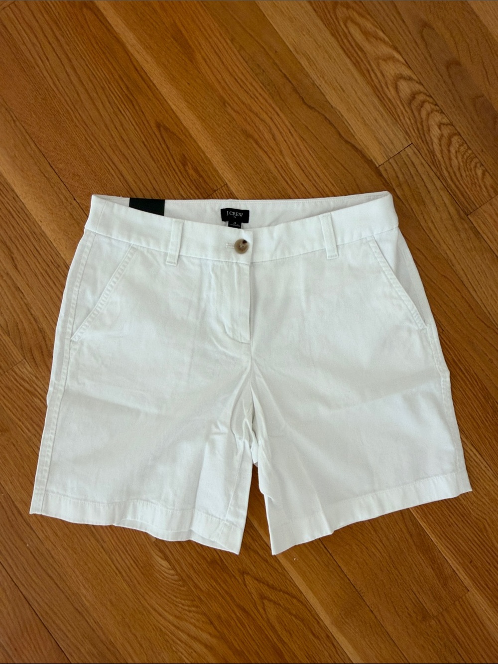 J. Crew White Cotton Bermuda Shorts